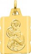 Médaille St Christophe Rectangle dentelée (Or Jaune)