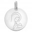 Médaille Vierge à l'Enfant Amour Maternel or blanc