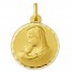 Médaille Vierge à l'enfant ciselée (Or Jaune 9k)