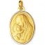 Médaille Vierge à l'enfant bord polis (Or Jaune 9k)