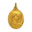 Médaille Augis Vierge au voile ovale (profil 3/4 droit) (Or Jaune)