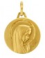Médaille Vierge profil droit en prière ciselée (Or Jaune)