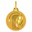 Médaille Augis Vierge profil droit ciselée (Or Jaune)