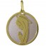 Medaille vierge en prière (Or Jaune et Acier) 