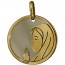 Medaille vierge sur fond gris (Or Jaune et Acier)