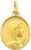 Médaille Vierge à l'enfant bord polis (Or Jaune 9k)