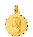 Médaille Vierge de profil bord ciselé