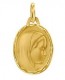 Médaille Vierge profil droit facettée (Or Jaune)