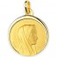Médaille Vierge au voile bords polis (Or Jaune)
