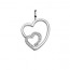 Pendentif 2 Cœurs Ajourés trois Diamants (Or Blanc)