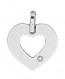 Pendentif Cœur Ajouré avec Diamant (Or Blanc)