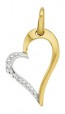 Pendentif Cœur Deux Ors avec Diamant (Or Jaune)