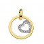 Pendentif Cœur Deux Ors et Rond Jaune (Or Jaune)