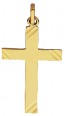 Pendentif Croix Diamantée striée GM (Or Jaune)