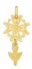 Pendentif Croix Huguenotte (Or Jaune)