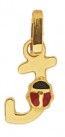 Pendentif Lettre J Coccinelle Rouge et Noire (Or Jaune)