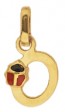 Pendentif Lettre O Coccinelle Rouge et Noire (Or Jaune)