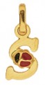 Pendentif Lettre S Coccinelle Rouge et Noire (Or Jaune)