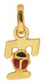 Pendentif Lettre T Coccinelle Rouge et Noire (Or Jaune)