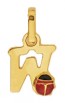 Pendentif Lettre W Coccinelle Rouge et Noire (Or Jaune)
