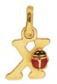 Pendentif Lettre X Coccinelle Rouge et Noire (Or Jaune)