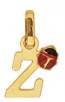 Pendentif Lettre Z Coccinelle Rouge et Noire (Or Jaune)