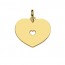 Pendentif Plaque Cœur + Cœur Ajouré (Or Jaune)