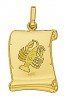 Pendentif Zodiaque Cancer Parchemin (Or Jaune)