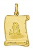 Pendentif Zodiaque Verseau Parchemin (Or Jaune)