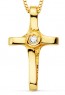 Collier Croix et Diamant (Or jaune)