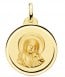 Médaille Vierge Marie et l'oiseau bord poli (Or Jaune)