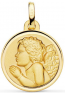 Médaille Ange cheveux ondulés bords polis