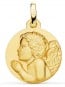 Médaille satinée Ange cheveux ondulés (Or jaune)