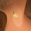 Médaille satinée Ange cheveux ondulés (Or jaune)