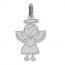 Pendentif ange fille (Or Blanc)