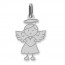 Pendentif ange fille (Or Blanc)