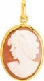 Pendentif camée rouge profil gauche (or jaune)