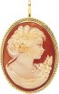 Pendentif camée fond rouge or jaune