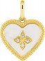 Pendentif Coeur en Nacre Oxydes (Plaqué Or)