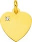 Pendentif coeur or et diamant (Or Jaune)