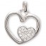 Pendentif Double Coeur Empierré (argent)
