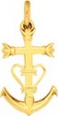 Pendentif Croix Camarguaise (Or Jaune)