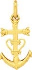 Pendentif Croix Camarguaise (Or Jaune 9k)