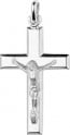 Pendentif Croix Christ fil plat (argent)