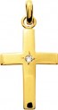 Croix Bombée Diamant (Or Jaune)
