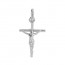 Croix et Christ Fil Rond (Or Blanc)
