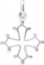 Pendentif Croix Occitane or blanc 9 carats 