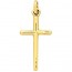 Pendentif Croix Tube Rond (Or Jaune)