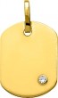 Pendentif Tonneau Diamant clos (Or Jaune)