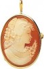 Pendentif camée fond rouge or jaune